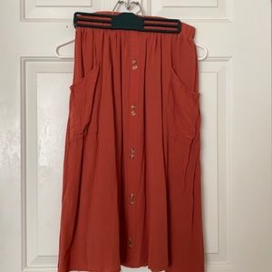 Long shin length skirt